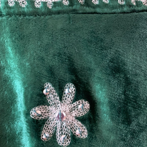 Rayon Velvet Skirt with Metallic Silver Embroidery - Picture 3 of 8